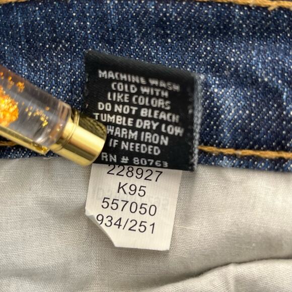 London Jean Stretch Y2K High Rise Wide Leg Flare Button Fly Jeans *Hemmed 6 - Picture 5 of 11